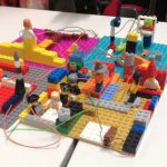 Lego model with connecting threads