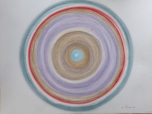 Image of concentric circles in different colours.